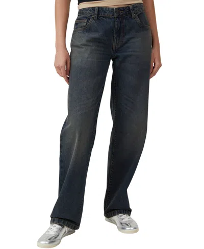Cotton On Women's Low Rise Straight Jeans In Rust Blue