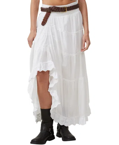 Cotton On Women's Mylee Ruffle Maxi Skirt In White