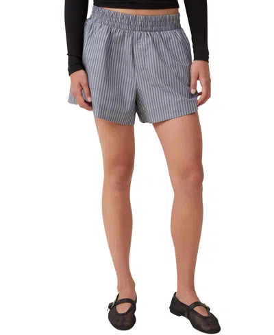 Cotton On Women's Noah Pull On Shorts In Kylie Stripe Blue Slate