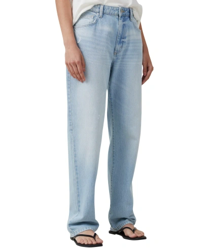 Cotton On Women's Original Straight Jean In Air Blue Worn