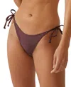 Cotton On Women's Side-tie Brazilian Bikini Bottoms In Willow Brown Shimmer