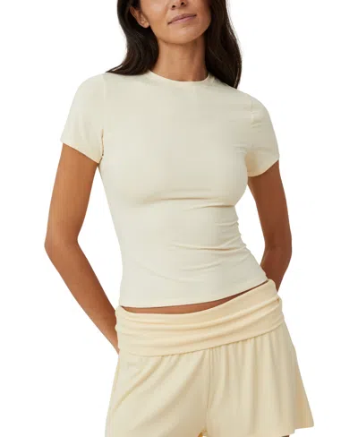 Cotton On Women's Soft Lounge Fitted T-shirt In Beige