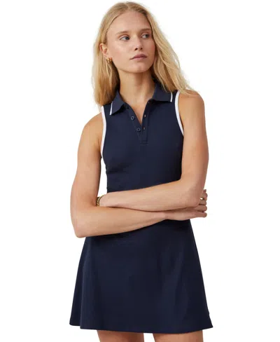 Cotton On Women's Sporty Polo Mini Dress In Navy