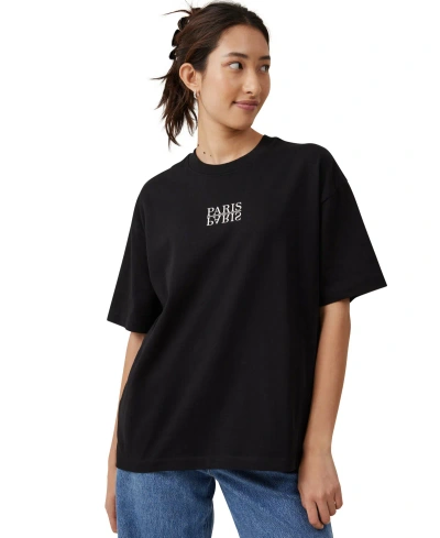 Cotton On Women's The Premium Boxy Graphic T-shirt In Parisparis,black