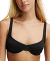 Cotton On Women's Underwire Balconette Bikini Top In Black