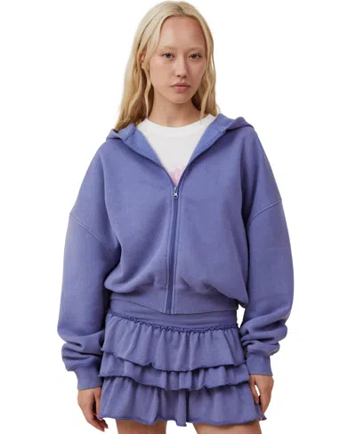 Cotton On Women's Zip Up Lounge Hoodie Sweatshirt In Blue