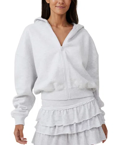 Cotton On Women's Zip Up Lounge Hoodie Sweatshirt In Grey