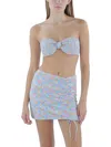 COTTON ON WOMENS CHECK PRINT BANDEAU BIKINI SWIM TOP
