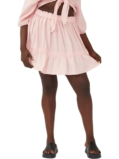 Cotton On Womens Cotton Smocked Mini Skirt In Pink