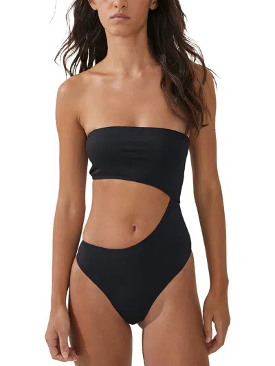 Cotton On Womens Cut-out Bandeau One-piece Swimsuit In Black