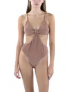 Cotton On Womens Metallic Cut-out One-piece Swimsuit In Multi