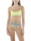 Cotton On Womens Ribbed Embellished Bikini Swim Top In Multi