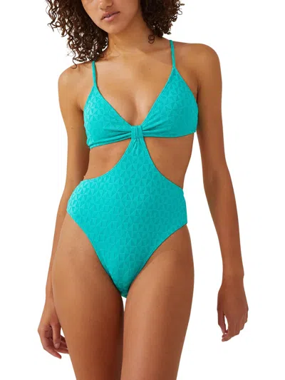 Cotton On Womens Solid Cut-out One-piece Swimsuit In Multi