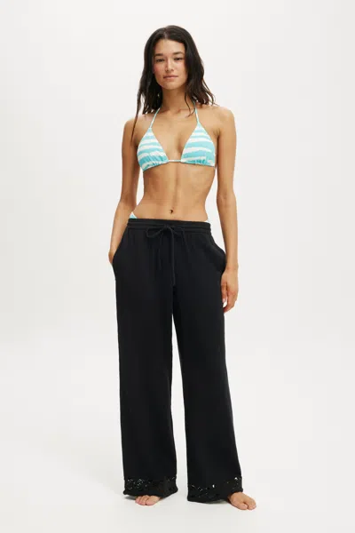 Cotton On Woven Wide Leg Beach Pant In Black