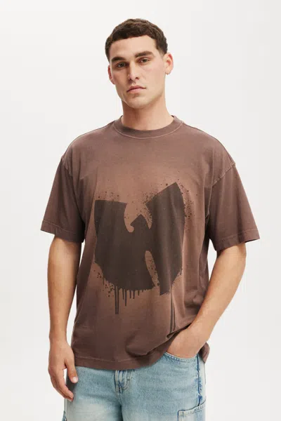 Cotton On Wu-tang Clan Music Box Fit T-shirt In Brown