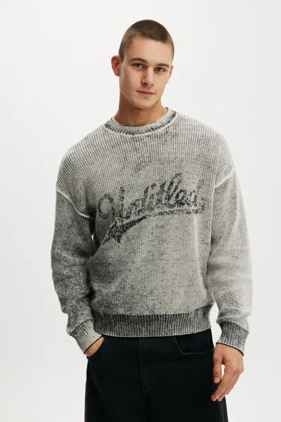 Cotton On Y2k Box Fit Crew Knit In Gray