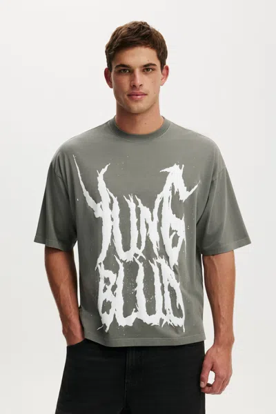 Cotton On Yungblud Music Crop Fit T-shirt In Gray