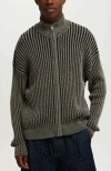 Cotton On Men's Zip Through Knit Sweater In Black