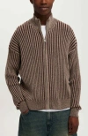 Cotton On Men's Zip Through Knit Sweater In Taupe