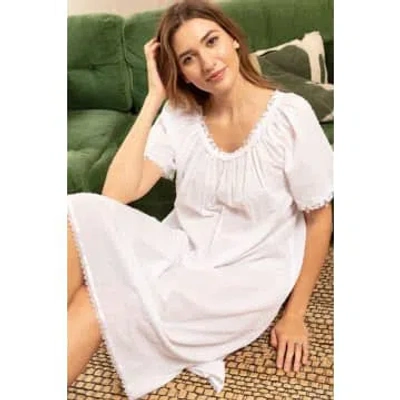 Cotton Real Lois Short Sleeve Nightdress In White