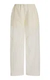 Co Tton-silk Parachute Pants In Ivory