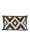 Cotton Tree Punch Needle Ndebele Pillow In Natural/charcoal-p2-cover Only