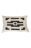 Cotton Tree Punch Needle Pillow In Natural/charcoal - Pattern 3