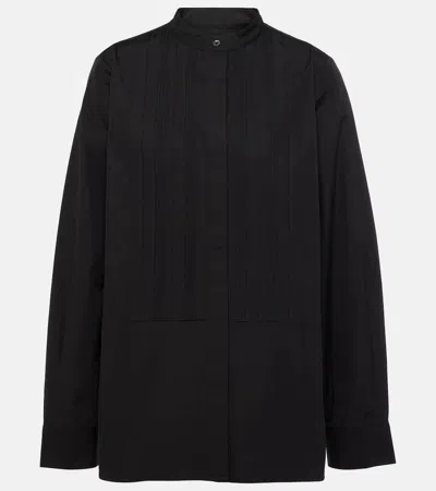 Co Tton Tuxedo Shirt In Black