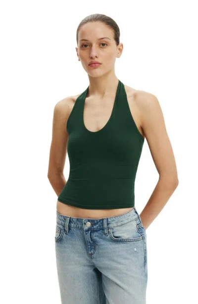 Cotton:on All Day V Neck Halter In Green