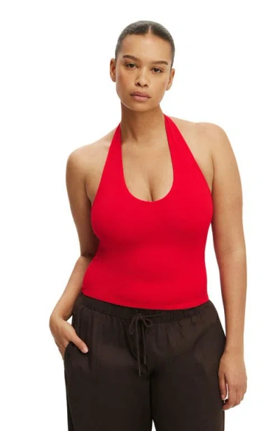 Cotton:on All Day V Neck Halter In Red