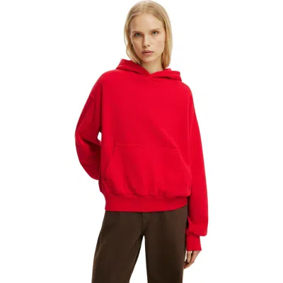 Cotton:on Boxy Fleece Hoodie In Red