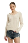Cotton:on Cotton V Neck Pullover In Neutral