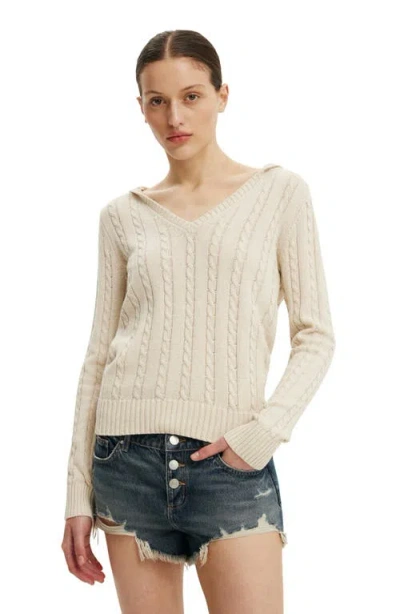 Cotton:on Cotton V Neck Pullover In Neutral