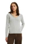 Cotton:on Cotton V Neck Pullover In Gray