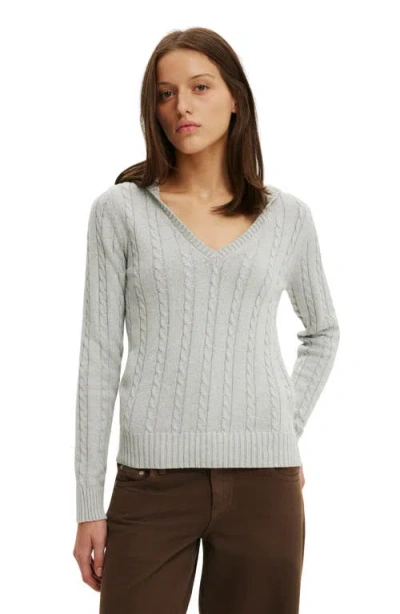 Cotton:on Cotton V Neck Pullover In Gray