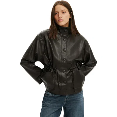 Cotton:on Eli Faux Leather Parka In Dark Burgundy