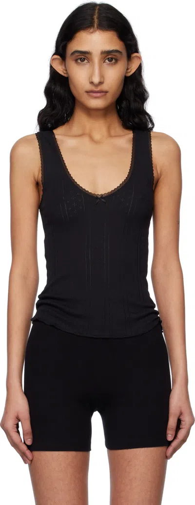 Cou Cou Black 'the Scoop' Tank Top