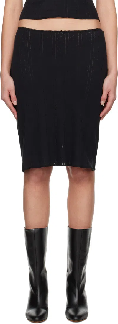 Cou Cou Black 'the Slip' Midi Skirt In 002 Black