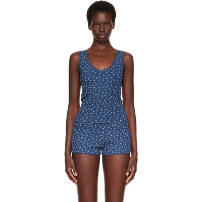 Cou Cou Blue 'the Scoop' Tank Top In Midnight Fields