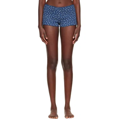 Cou Cou Blue 'the Teeny Tiny' Shorts In Midnight Fields