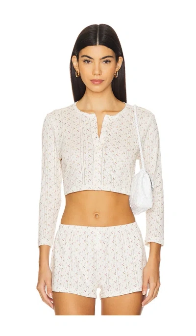 Cou Cou Intimates The Cropped Cardigan In English Rose
