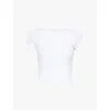 Cou Cou Intimates Cou Intimates Womens White The Baby Tee Pointelle Organic-cotton T-shirt In White