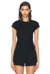 Cou Cou Intimates Womens 2black Pointelle Slim-fit Organic-cotton T-shirt In Black