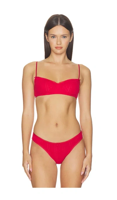 Cou Cou Intimates The Balconette Bra In Cherry Red