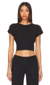 Cou Cou Intimates The Cropped Baby Tee In Black
