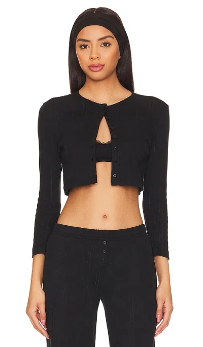 Cou Cou Intimates The Cropped Cardi In Black