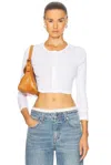 Cou Cou Intimates Womens 001 White The Crop Pointelle-pattern Organic-cotton Cardigan In White