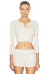 Cou Cou Intimates The Cropped Cardigan In English Rose