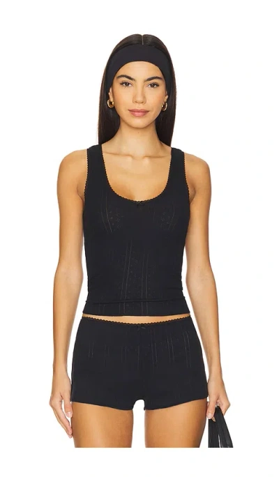 Cou Cou Intimates The Scoop Tank Top In Black