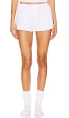 Cou Cou Intimates Womens 001 White Pointelle High-rise Organic-cotton Shorts In Blue